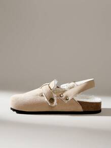 Solecia Giày lười đế xuồng đế dày, mũi kín, thường ngày cho mùa xuân và mùa thu - Màu be - Xem 3