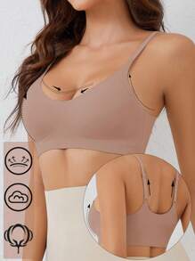 Ocili Leisure Women's Minimalist Solid Wireless Push-Up Bra For Everyday Wear - Mocha Brown - View 4