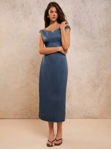 COSMINA Vestido asimétrico elegante de resort para mujer, primavera/verano - Multicolor - Ver 4