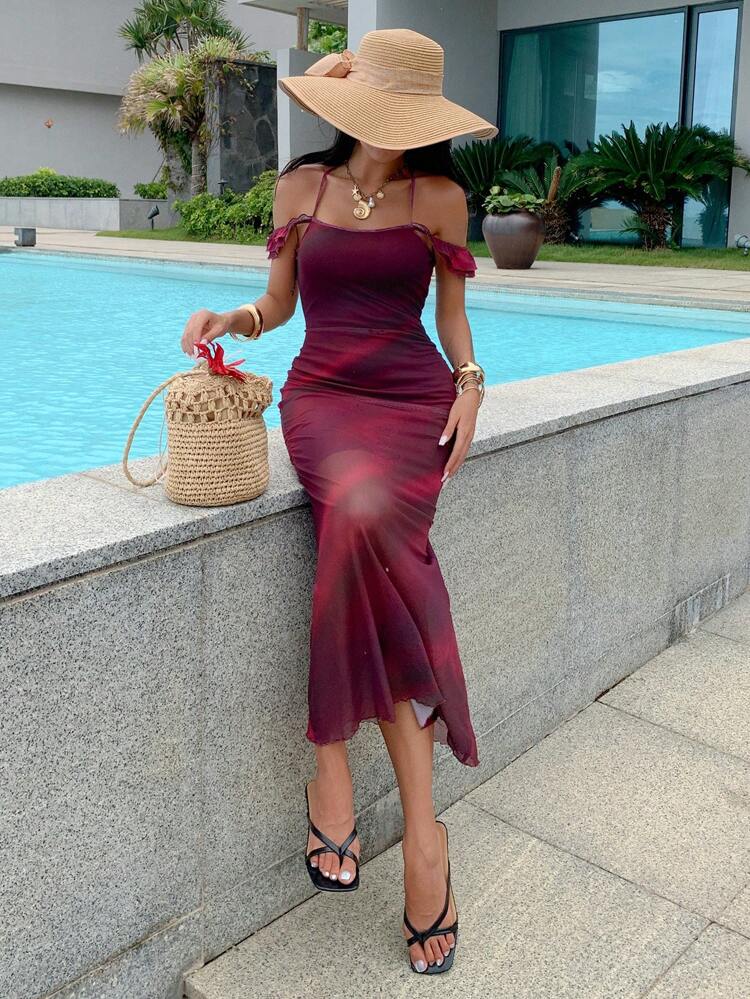 Women's Sheer Long Wrap Beach Dress, Spring/Summer,Casual Women Dresses