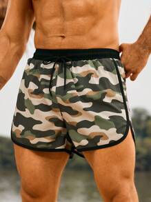 Manfinity Swimmode Pantaloncini estivi da uomo casual con vita con cordino, larghi