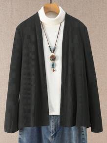 EMERY ROSE Áo khoác cardigan dài tay đơn sắc thường ngày dành cho nữ, mặc hàng ngày vào mùa thu/đông - màu đen - Xem 6