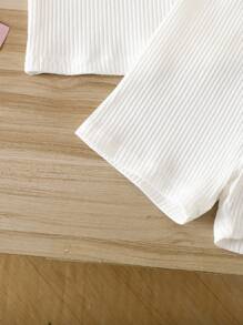 少女针织蝴蝶刺绣吊带背心，休闲百搭春夏交叉肩带内衣套装 - 杏色 - 查看 3