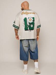 EASEVO Plus Size Men's Casual Daily Knit Crew Neck Short Sleeve T-Shirt, Suitable For Summer