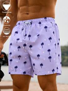 Manfinity VDAYZ Men's Coconut Tree Printed Casual Beach Shorts - Multicolor - View 1
