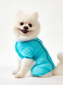 PETSIN Blue Casual Sport Style Dog Paw Printed Elastic Adjustable Lightweight Breathable Mesh Fabric Pullover Pet Pants, Summer - Blue - View 2