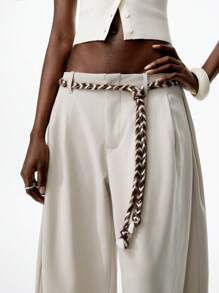 LYSMO 2025 Summer New Loose Double-Pleated Egg-Shaped No-Waist Three-Quarter Pants For For Retro Style, Edgy Minimalist, Y2K Chic, Avant-Garde Urban Streetwear, And Vacation Outfits