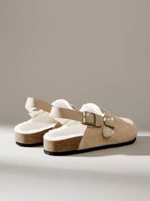 Solecia Giày lười đế xuồng đế dày, mũi kín, thường ngày cho mùa xuân và mùa thu - Màu be - Xem 4