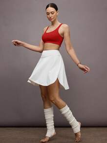 Activina Solid Crisscross Back Sports Bra - Red - View 2