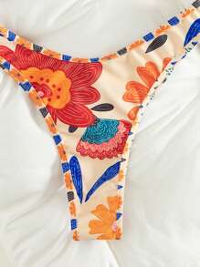 Swim Vcay 2件套针织节日派对和沙滩数码印花金属点缀无线性感优雅夏季女式比基尼泳装 - 彩色 - 查看 5