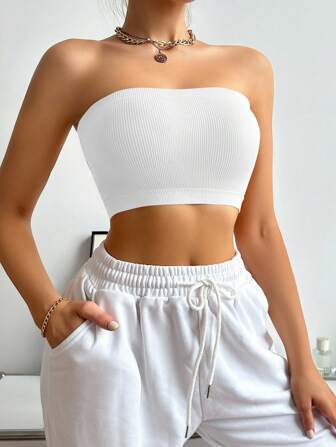 Moonlight & Mama Pregnant Women's Solid Ribbed Seamless Camisole Casual Underwear Without Padding