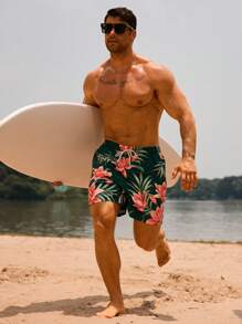 Surfspeed Herren lässige Sommer Shorts mit Kordelzug und weiter Passform für den Strand - Verschiedenfarbig - Übersicht 2