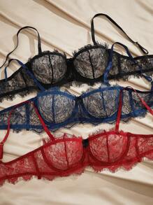 Charlaine 女士花卉蕾丝舒适性感无衬垫内衣文胸 - 彩色 - 查看 3