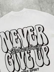 Manfinity ZONE917 Oversized Funny & Peculiar Portrait Print Loose Fit Crew Neck T-Shirt