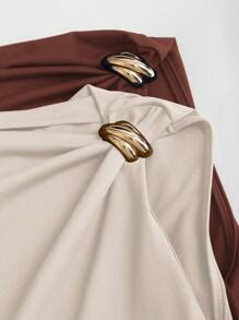 Sweetra 女式褶饰修身夏季上衣 - 彩色 - 查看 5