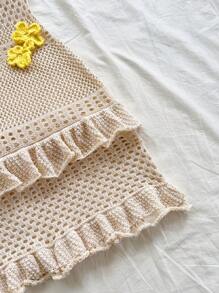Soleia Nuevo estilo de vestido mini floral con volantes sin tirantes de punto para vacaciones