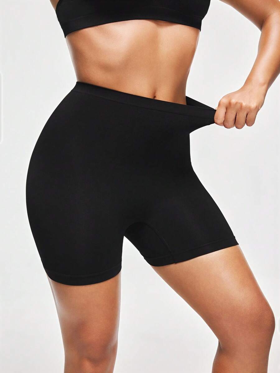 SHAPORA Pantalones cortos de un solo color resistentes a la exposición - Negro - Ver 1