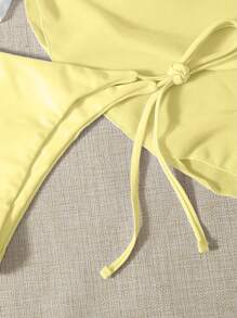 Swim Mod 3pcs Bikini Swimsuit Set: Triangle Top, Side-Tie Bottom, And Skirt For Summer Beach Vacation