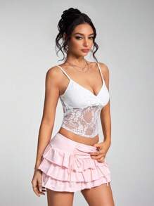 Jeanoix Sexy Lace Camisole For Stylish Women, Spring/Summer - White - View 5