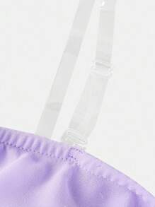 Pitira Pitira Abito lungo in chiffon elegante per ragazze adolescenti, con un spalla, collo a volant, drappeggiato ai lati, abito fluido per matrimonio/ospite di matrimonio/damigella/damigella di fiore, colore viola