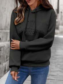 EMERY ROSE Women Casual Loose Letter Print Hoodie Sweatshirt Pullover Fall