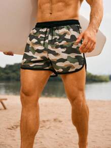Manfinity Swimmode Pantaloncini estivi da uomo casual con vita con cordino, larghi