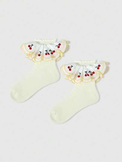 Kawaii Women's Simple & Practical Mid-Calf Socks, Multi-Functional