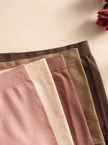 5条装女式简约纯色无缝内裤 - 彩色 - 查看 5