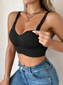 Moonlight&Mama 3pcs Maternity Minimalist Solid Color Wireless Nursing Bras Without Padding - Multicolor - View 8