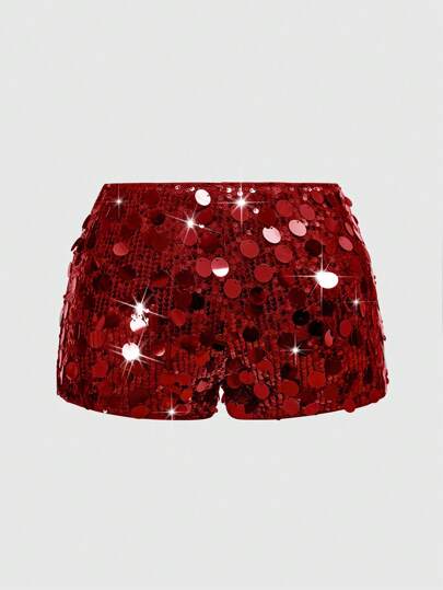 Grunge Punk Robe mini pour femme pour la remise des diplômes, la plage, les concerts, les vacances à Nashville, style paillettes brillantes punk, short ultra-court taille basse extrêmement sexy