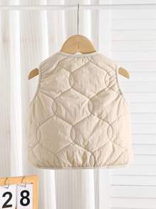 男婴休闲学院风百搭纯色羊毛双面背心夹克，适合秋冬季，居家或户外穿着