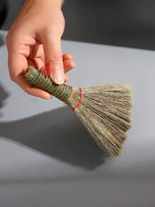 Cirelle 1PC Mini Natural Wheat Straw Handheld Broom – Soft Bristles Dust Sweeper For Sofa, Table, Desk, Carpet Cleaning – Home, Office, Kitchen Cleaning Tool - Brown - View 8