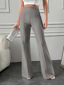 SHEIN Tall Pantalones anchos con costuras expuestas y corte holgado para mujeres altas