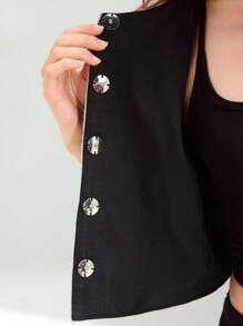 MOTF STUDIO CONTRAST TRIM BUTTON UP JACKET - Black - View 8