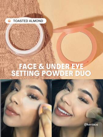 Polvos Fijadores Para Rostro Y Contorno De Ojos Insta-Ready Duo-Toasted Almond Polvos Sueltos Fijadores Iluminadores 2 En 1 Polvos Mate Sin Poros A Prueba De Agua Polvos De Invierno Para Navidad Y Marca Belleza Maquillaje CosméTico Para Mujeres NiñAs Perfecto Para OtoñO Invierno Ideal Para Y2K Elegante Moda Adecuado Para CumpleañOs Navidad Presente Fiesta Listo Mejor Color