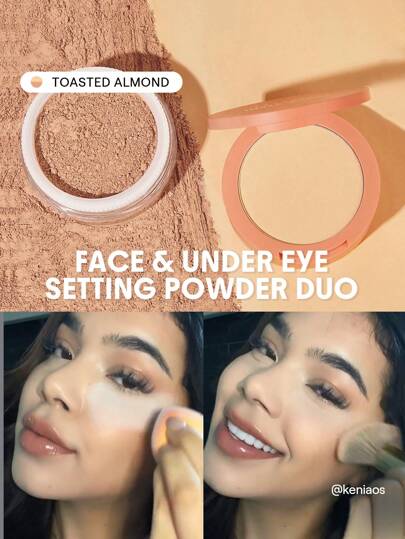 Polvos Fijadores Para Rostro Y Contorno De Ojos Insta-Ready Duo-Toasted Almond Polvos Sueltos Fijadores Iluminadores 2 En 1 Polvos Mate Sin Poros A Prueba De Agua Polvos De Invierno Para Navidad Y Marca Belleza Maquillaje CosméTico Para Mujeres NiñAs Perfecto Para OtoñO Invierno Ideal Para Y2K Elegante Moda Adecuado Para CumpleañOs Navidad Presente Fiesta Listo Mejor Color
