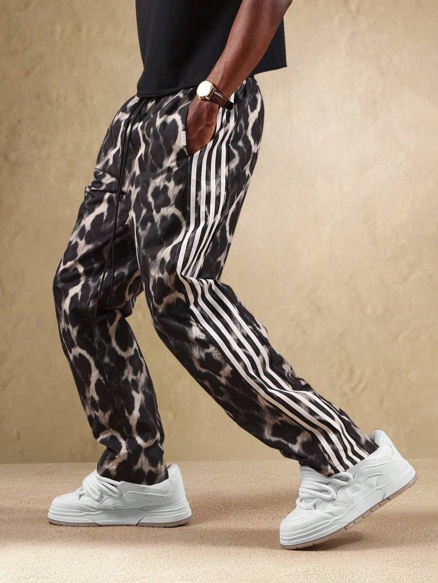 SUMWON Quần Jogger Họa Tiết Da Báo Sọc Bên Hông Quần Thể Thao Thời Trang Quần Áo Dạo Phố Mọi Mùa Quần Áo Mặc Ở Nhà Phong Cách Đô Thị Đương Đại - Nhiều màu - Xem 1