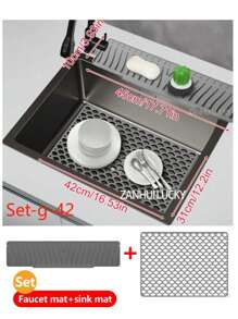 Osłona przeciwbryzgowa zlewu kuchennego, mata do kranu, łapacz chlapania, tacka na skropliny, wielofunkcyjna gąbka do suszenia naczyń kuchennych - Wielokolorowe - Zobacz 15