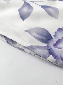 Irokai Women's Traditional Floral Print Yukata White,Summer,Jamican,Modest,Traditional,Vacation,Holiday Japanese Style Kimono Robe With Bell Sleeve Bowknot - Blue and White - View 4