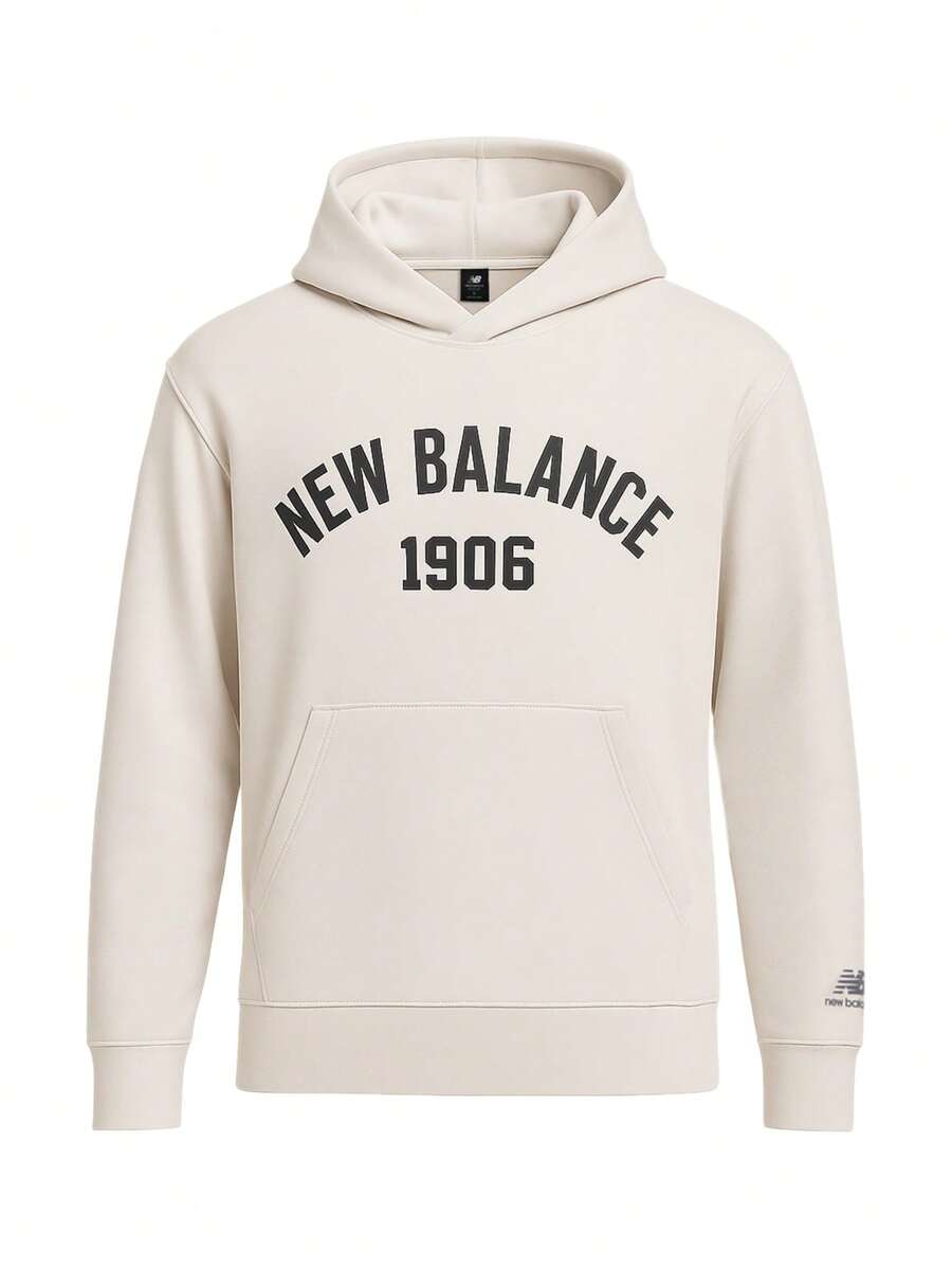New Balance Men's Sports & Outdoor Hoodies Classic Fit Soft Versatile Commuting Outing Training MT33553MBM - White - View 1
