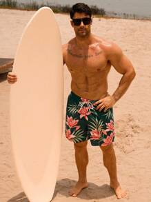 Surfspeed Herren lässige Sommer Shorts mit Kordelzug und weiter Passform für den Strand - Verschiedenfarbig - Übersicht 5