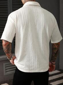 Manfinity Homme Polo à manches courtes en tricot jacquard décontracté pour hommes