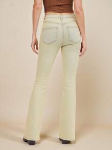 WESTFADE Tinted Mid Rise Stretch Flare Jeans - Blue - View 2