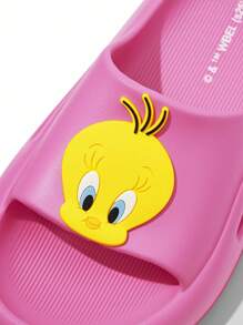 LOONEY TUNES X SHEIN Cartoon Girl Kids Slippers, EVA Material Lightweight & Non-Slip, Protect Toes, Waterproof, Suitable For Indoor And Outdoor Use