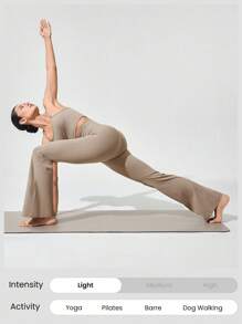 GLOWMODE 31英寸FeatherFit™ Solar Flare 丝滑弹力吸汗无缝高腰喇叭紧身裤，低冲击瑜伽普拉提芭蕾工作室日常休闲装