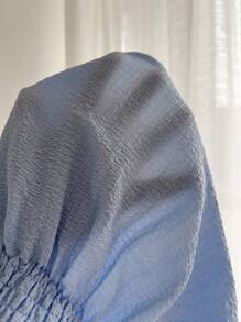 Elamini 女士休闲修身抹胸，纹理面料 - 淺藍色 - 查看 6