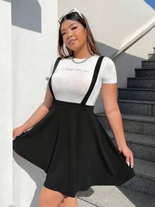 SHEIN EZwear 黑色连衣裙加纯色吊带裙（不含T恤）