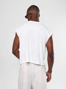 SUMWON Essential Raw Edge Muscle Tank Sleeveless Summer Streetwear Modern Basic Classic Minimalist Design Beach Holiday Crop