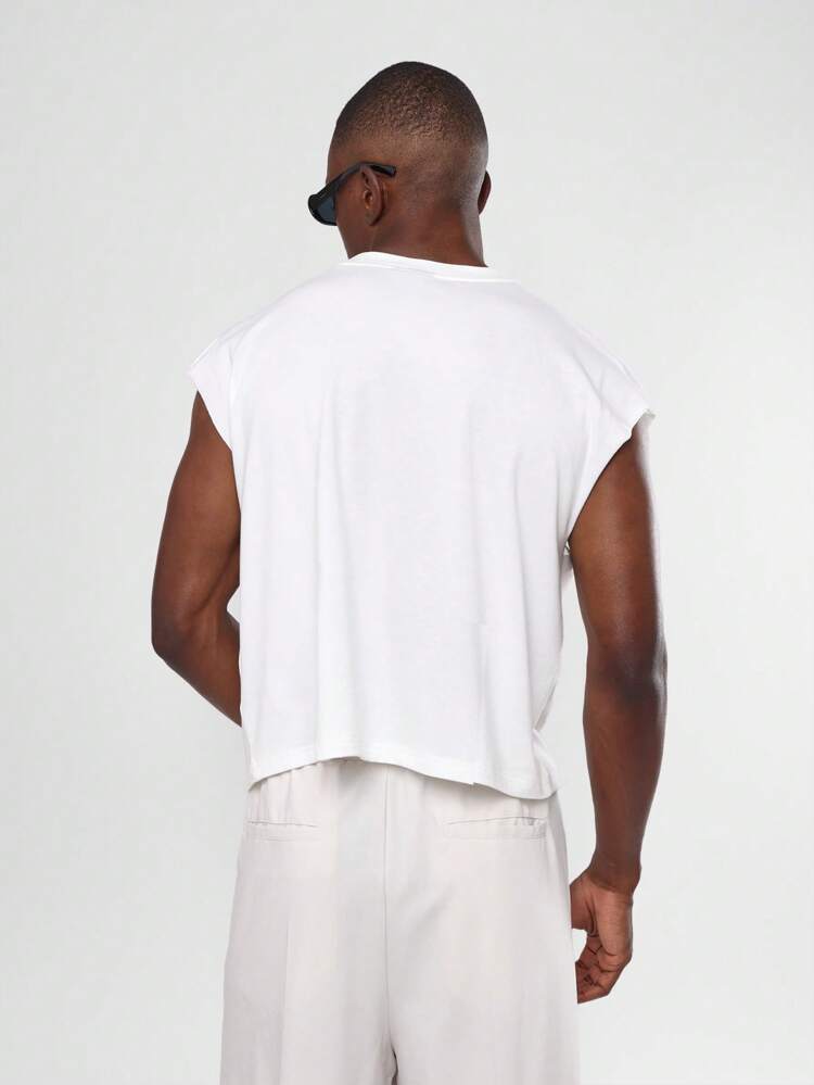 Essential Raw Edge Muscle Tank Bez Rękawów Nowoczesny