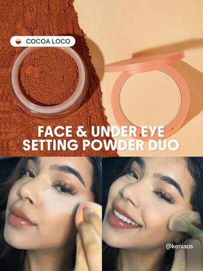 SHEGLAM Polvos Fijadores Para Rostro Y Contorno De Ojos Insta-Ready Duo-Cocoa Loco 2 En 1 Polvos Sueltos Iluminadores Fijadores Polvos Mate Sin Poros A Prueba De Agua Polvos De Invierno Para Navidad Y Marca Belleza Maquillaje Maquullaje CosméTica Para Mujeres NiñAs Perfecto Para Invierno Primavera Ideal Para Y2K Elegante Moda Adecuado Para CumpleañOs Regalo Fiesta Listo Mejor Color